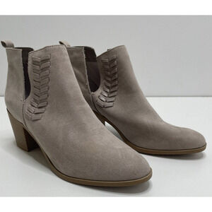 Qupid Booties Boots Taupe Women’s Size 7 Square Block Heel Cowgirl Rodeo Country